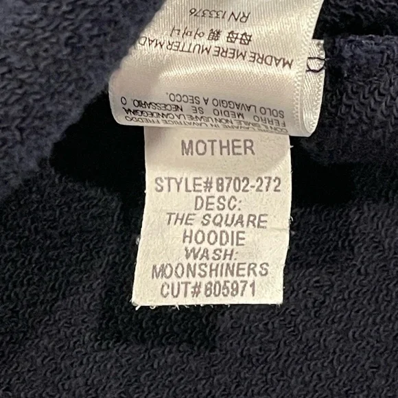 MOTHER | Moonshiners Sweatshirt Hoodie | Navy | Small - Picture 4 of 6